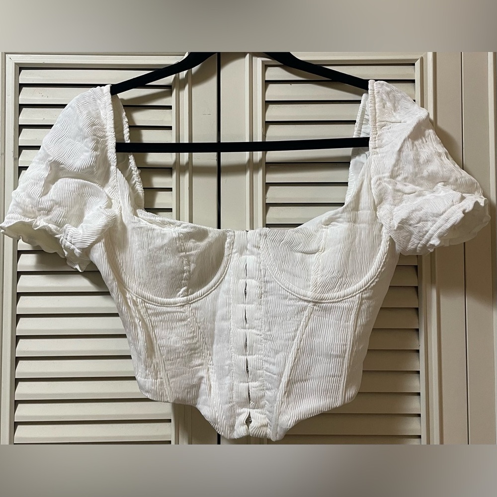 White Fox Boutique Textured White Corset